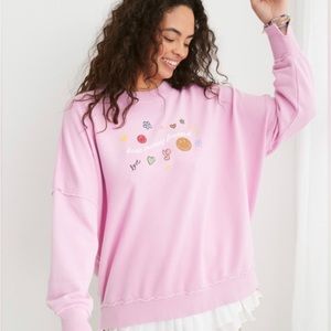 Pink oversized Keep Moving Forward sweatshirt